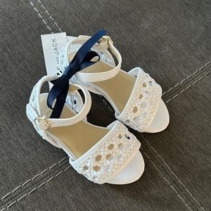 Janie and Jack white woven sandals